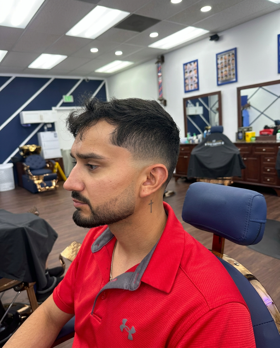 Precision fade and sculpted beard at Top Trend